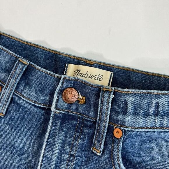 Madewell High Rise Denim Jeans Shorts cut off  stretch - Picture 3 of 5